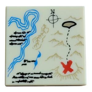 LEGO Map Tile‎ 2x2 Tan 3068pb0148 Replacement Parts Pieces Stocking Stuffer